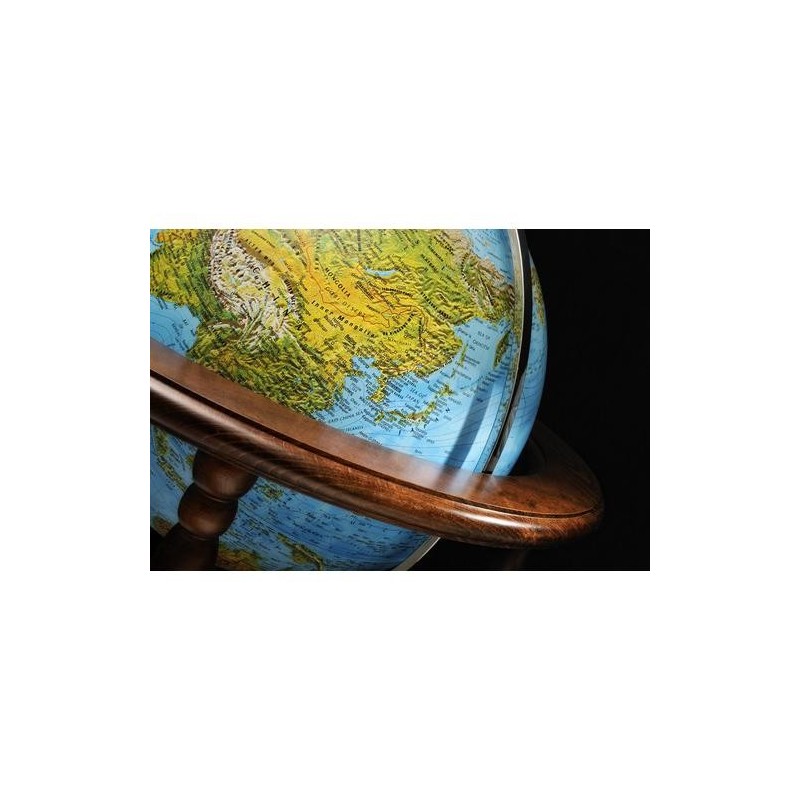 Globo Terráqueo Cinthia Blue de Pie | 50cm con Luz LED y Base de Nogal