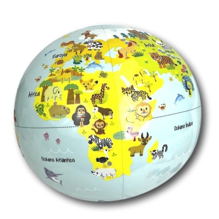 Globo terráqueo hinchable infantil Baby Animals de 30cm
