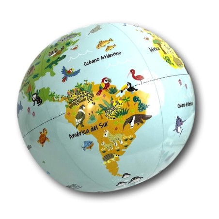 Globo terráqueo hinchable infantil Baby Animals de 30cm