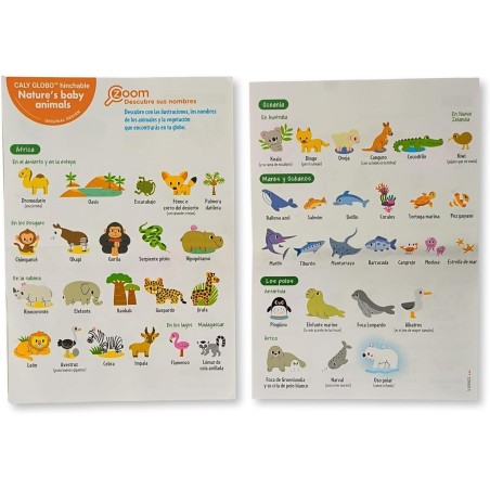 Globo terráqueo hinchable infantil Baby Animals de 30cm