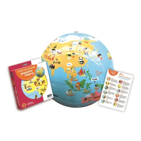 Globo Terráqueo Hinchable Pequeños Viajeros, de 30cm