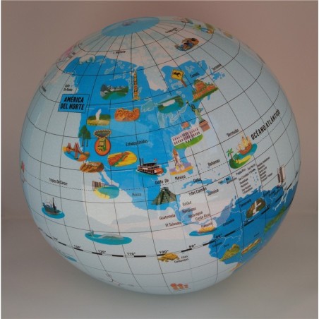 Globo terráqueo hinchable Maravillas del Mundo