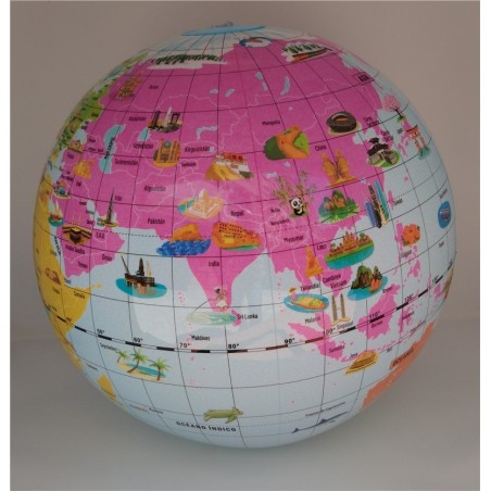Globo terráqueo hinchable Maravillas del Mundo