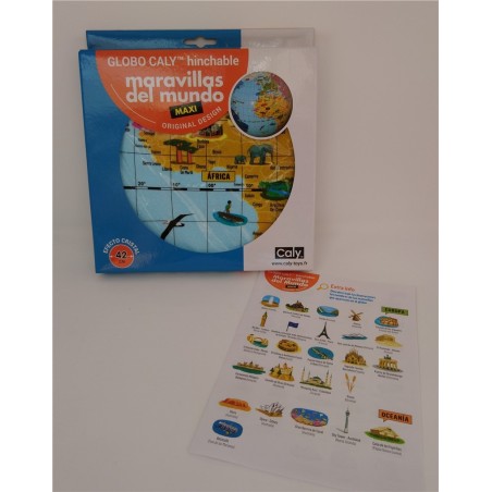 Globo terráqueo hinchable Maravillas del Mundo