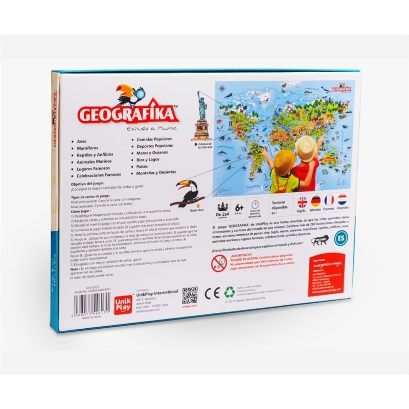 Juego de mesa Mapamundi ilustrado