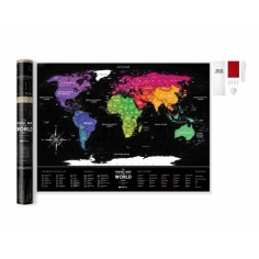 Mapamundi de rascar Viaje Negro Plástico 60x80