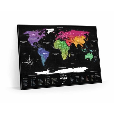 Mapamundi de rascar Viaje Negro Plástico 60x80