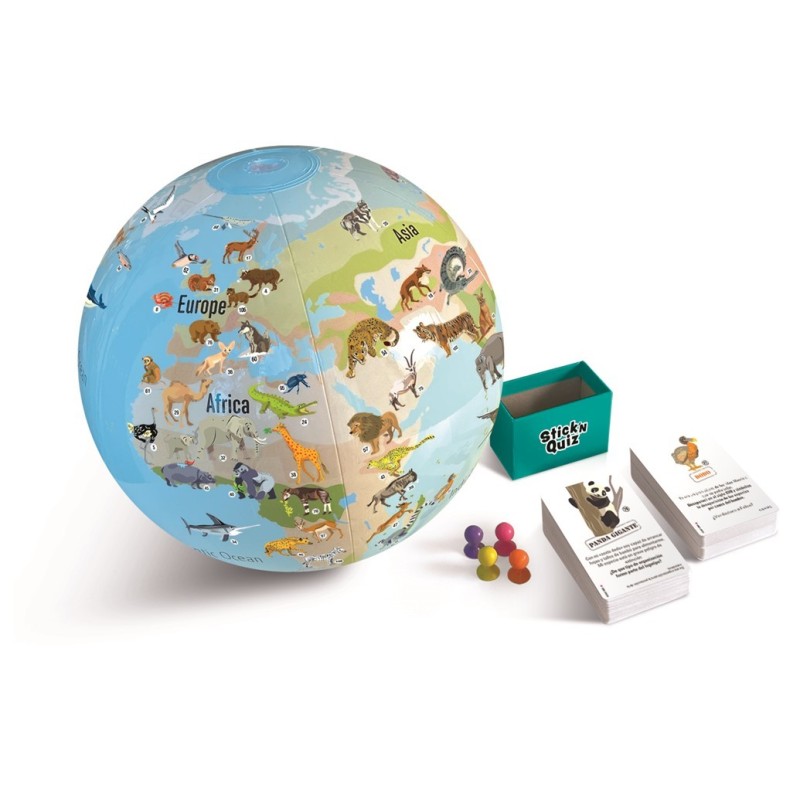 Aprende Animales: Juego con Globo Terráqueo Hinchable 30cm