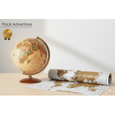 Pack Adventure | Globo Antiquus + Mapa de Rascar | Regalo Viajero
